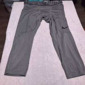 Nike Pro Combat Mens XL 3/4 Length Leggings Compression gray